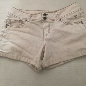 Grane Cream Jean Shorts Casual Summer Style